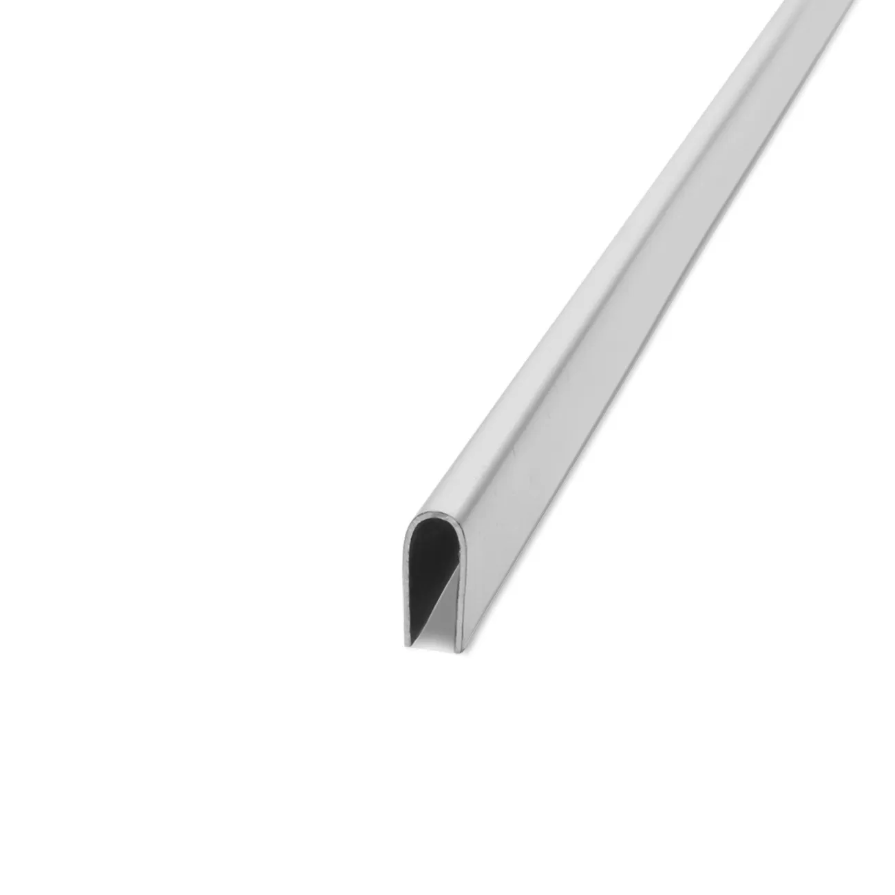 Atrim listello fino acero inox. 10x4mm x 2,50m opaco
