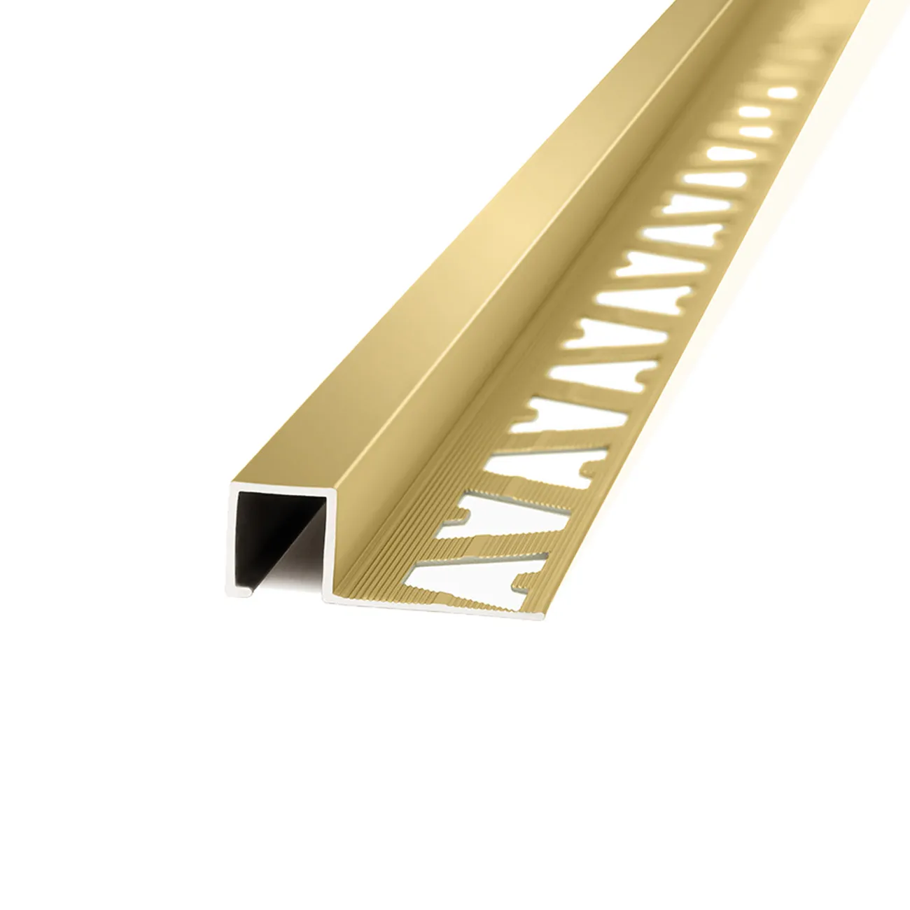 Atrim guardacanto aluminio quadra 10x10mm x 2,5m oro brill