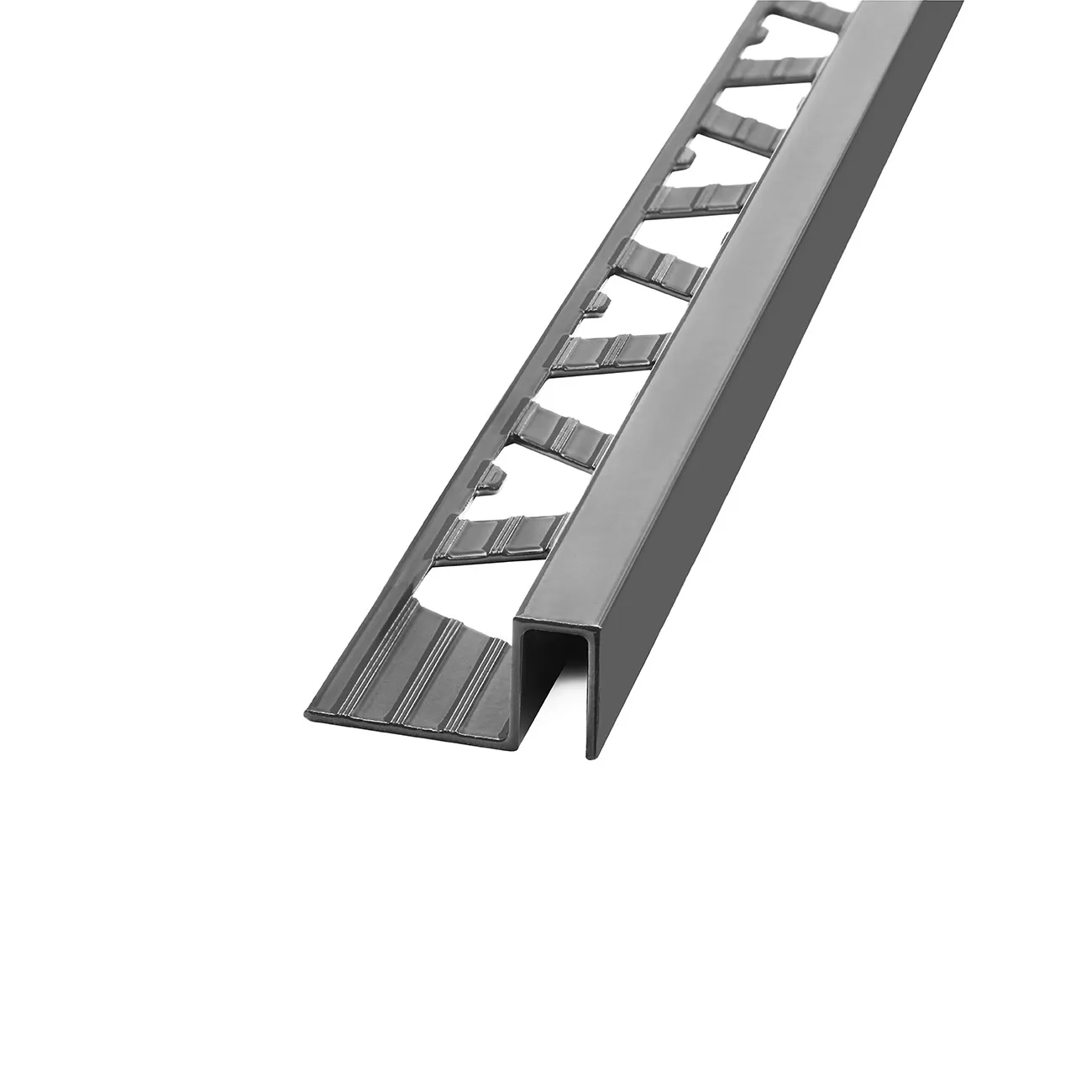 Atrim guardacanto quadra aluminio 12 mm x 2,5m grafito
